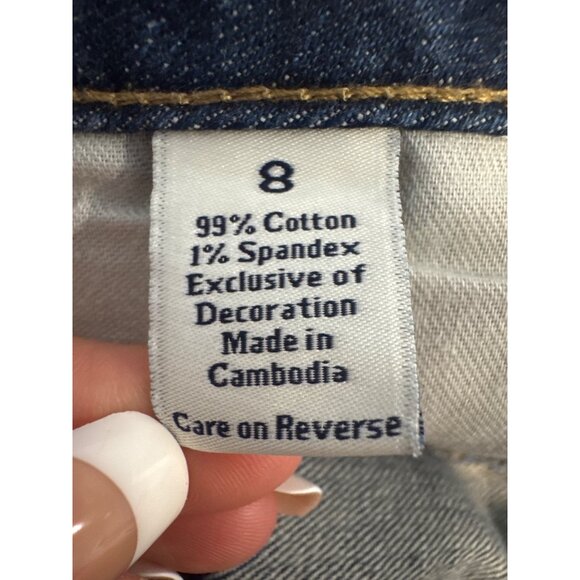 Simply Vera Vera Wang Women Jeans Sz 8 Blue Denim Cropped Straight MidRise Comfy - Picture 6 of 12